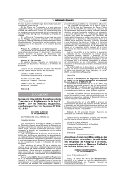 Decreto Supremo N° 006-2014-MINEDU, Incorpora - Ugel 06