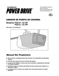1/2 HP PD212 -1/2 HP Manual Del Propietario - LiftMaster