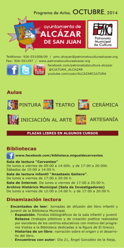 Bibliotecas Aulas ARTESANÍA PINTURA TEATRO CERÁMICA