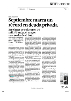 r&eacute;cord en deuda privada