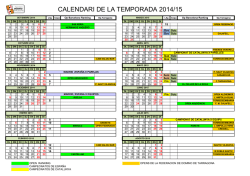 Calendari 2014-2015 - Asociación Dominó Barcelona