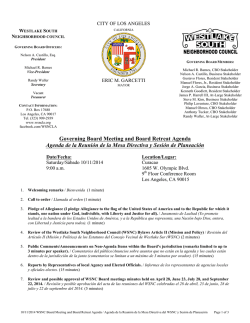10-11-14 WSNC Board Mtg Retreat Agenda - The City of Los Angeles