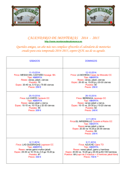 calendario de monterias 2014 - 2015 - MONTEROSyCAZADORES