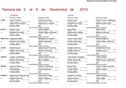 Men&uacute; mes de OctubreOctubre - Universidad Alfonso X el Sabio