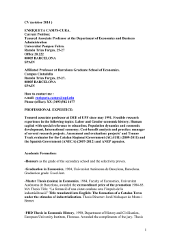CV - Department of Economics and Business - Universitat Pompeu