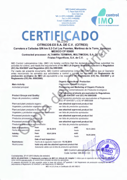 CITRICOS EX S.A. DE C.V. (CITREX) - IMO Control Latinoamérica