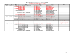 Week #8 Mini Game Schedule - Divisions U9-U10 - Surrey United