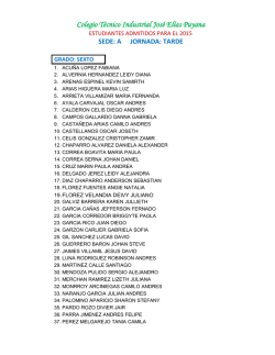 Estudiantes admitidos 2015 - Colegio T&eacute;cnico Industrial Jos&eacute; El&iacute;as