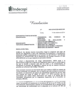 Resolución N° 0423-2014/CEB-INDECOPI