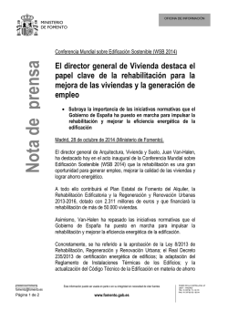 Nota de prensa - Ministerio de Fomento