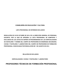 PROFESORES TÉCNICOS DE FORMACIÓN PROFESIONAL - ProfEX