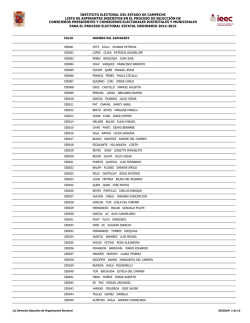 Lista de aspirantes inscritos - Instituto Electoral del Estado de