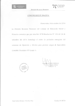 Orden de prelaci&oacute;n emergente del concurso de Oposici&oacute;n y M&eacute;ritos