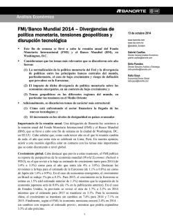 FMI/Banco Mundial 2014 – Divergencias de política monetaria
