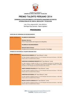 premio talento peruano 2014 - Congreso de la República del Perú