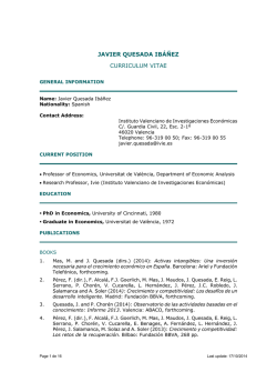 JAVIER QUESADA IBÁÑEZ CURRICULUM VITAE - Ivie