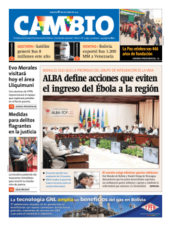ALBA define acciones que eviten el ingreso del Ébola a la - Cambio