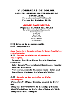 V JORNADAS DE DOLOR, PROGRAMA DEFINITIVO. - societat