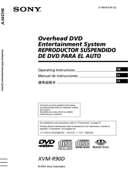 Overhead DVD Entertainment System REPRODUCTOR - Sony