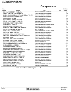 Campeonato - Tee Time