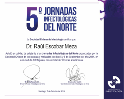 Dr. Raúl Escobar Meza - Sociedad Chilena de Infectología