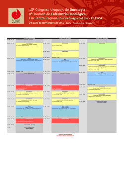13º Congreso Uruguayo de Oncología 8ª Jornada de Enfermería