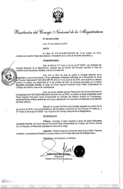  vrsro: - Consejo Nacional de la Magistratura