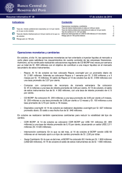 Resumen Informativo Semanal N° 39-2014 - Banco Central de