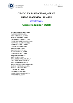 GRADO EN PUBLICIDAD y RR.PP. CURSO ACADÉMICO: 2014/2015