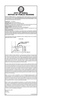 CITY OF DORAL NOTICE OF PUBLIC HEARING