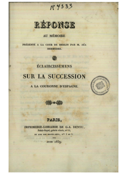 SUR LA SUCCESSION - Biblioteca Virtual Miguel de Cervantes