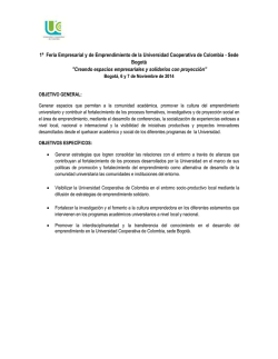 Agenda Académica Feria Empresarial - Universidad Cooperativa de