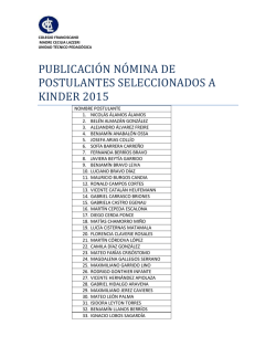 lista aceptados kinder 2015. - Liceo Madre Cecilia Lazzeri