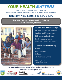YOUR HEALTH MATTERS - Durham Diabetes Coalition