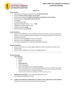 BASES Y PERFIL DEL CONCURSO DE M&Eacute;RITOS Y - UPCH
