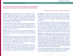 Afrontamiento al craving y su relaci&oacute;n con la reca&iacute;da en personas