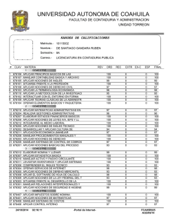 UNIVERSIDAD AUTONOMA DE COAHUILA - FCA Torreon