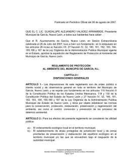 Reglamento de Protección al Ambiente del Municipio de García