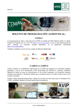 Boletín de programación audiovisual - CEMAV  INTECCA (UNED)