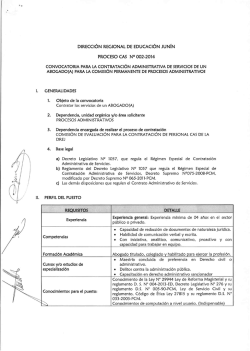 convocatoria para la contratacion administrativa de - DRE Junín
