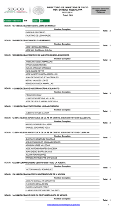 Directorio de Ministros de Culto por Entidad Federativa