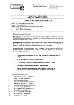 Convocatòria prova teòrico pràctica PDF, 271.3 Kb - Ajuntament de