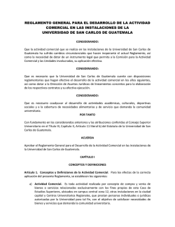 Reglamento de la Actividad Comercial en la USAC - Sitios USAC