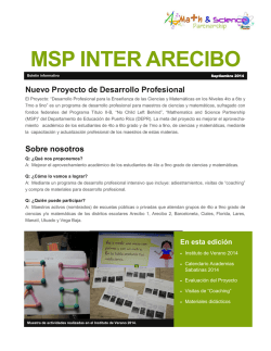 Boletín Informativo del Proyecto MSP Inter Arecibo (pdf)