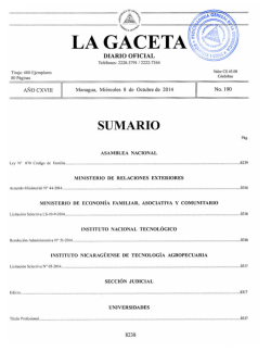 Gaceta No. 190 del 08/10/2014 - Procuraduría General de la