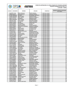 Listado participantes Ciudadela XVI de Julio - Sorteo 01 - La Dorada