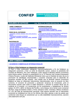 RESUMEN DE NOTICIAS LIBRE COMERCIO - Confiep