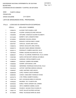 21/11/2014 LISTA DE GRADUANDOS NIVEL PROFESIONAL - UNEG