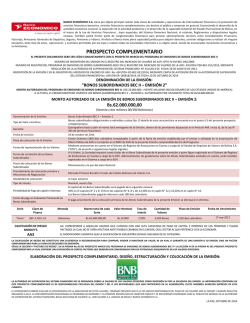 PROSPECTO COMPLEMENTARIO - Bolsa Boliviana de Valores SA