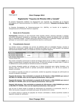 Reglamento Paquetes de Minutos USA y Canad&aacute; - Claro